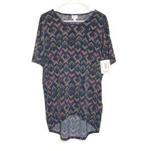 LuLaRoe | Chevron Irma Tunic Top | Color:
Green/Orange/Purple NWT